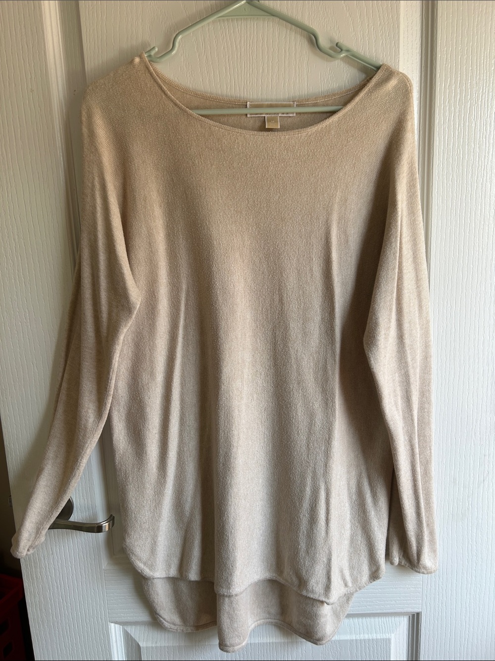 MICHAEL Michael Kors Cozy Scoop Neck Knit in Light Cream -Medium